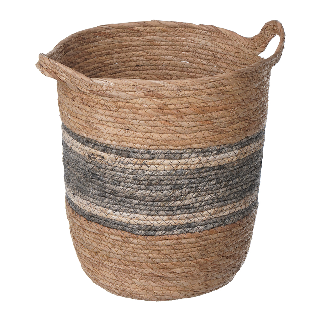 Wicker Medium Laundry Clothes Basket, 35 × 30 Cm, Kyy-107 Beige Grey
